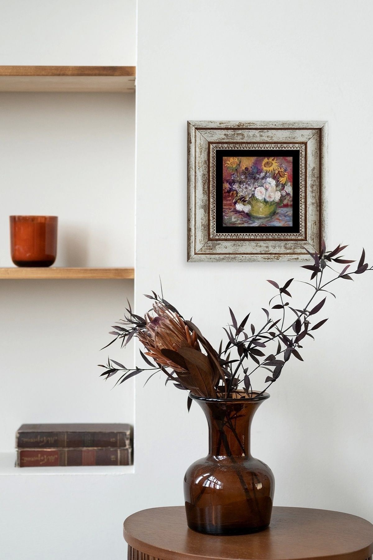 Van Gogh Çerçeveli Taş Tablo 20 cm