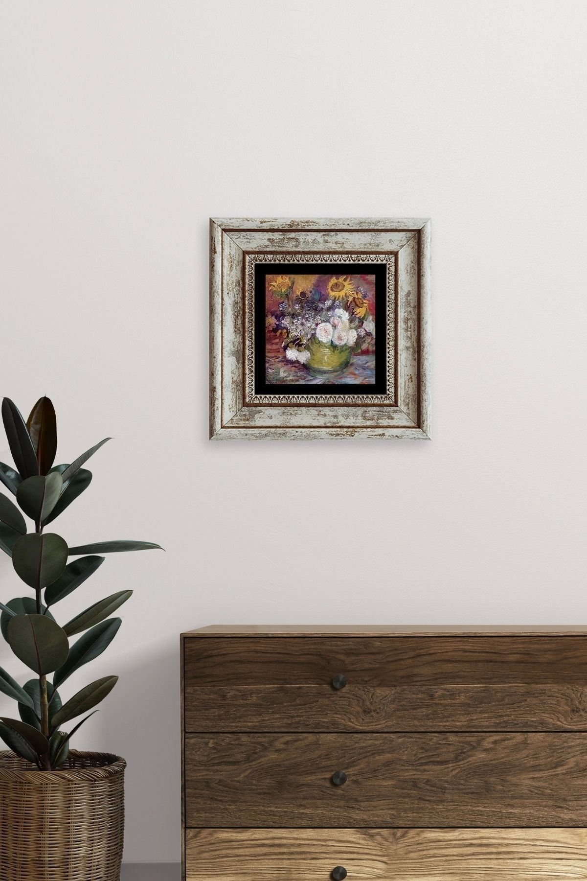 Van Gogh Çerçeveli Taş Tablo 20 cm