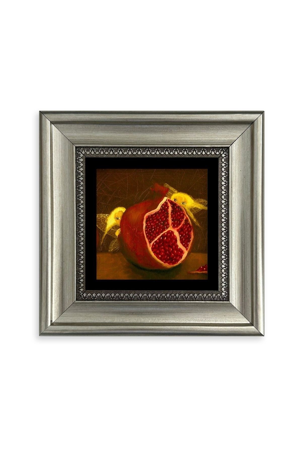 Nar Çerçeveli Taş Tablo 20 cm