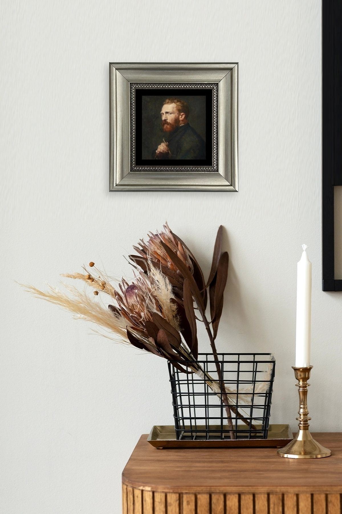 Van Gogh Çerçeveli Taş Tablo 20 cm