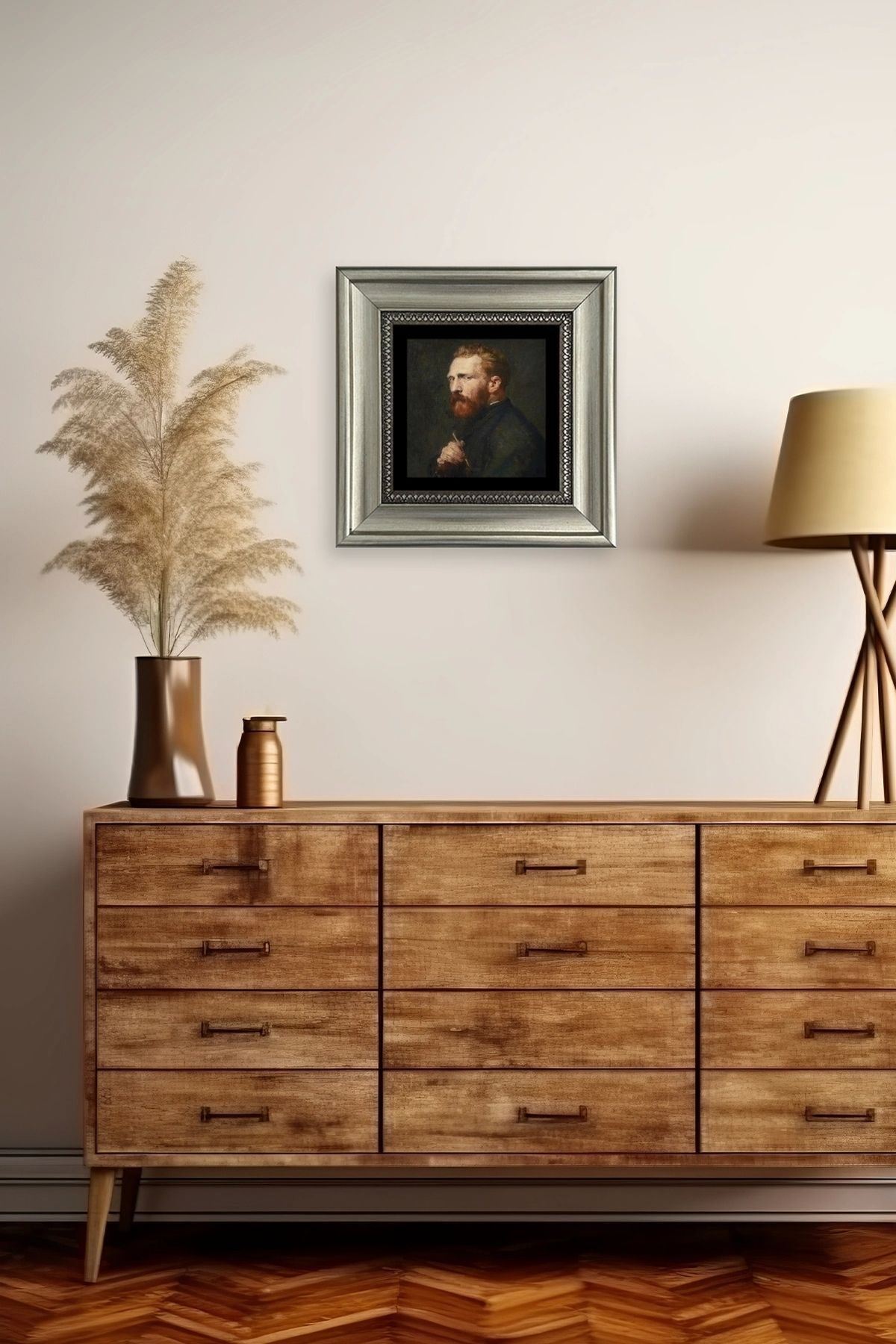 Van Gogh Çerçeveli Taş Tablo 20 cm