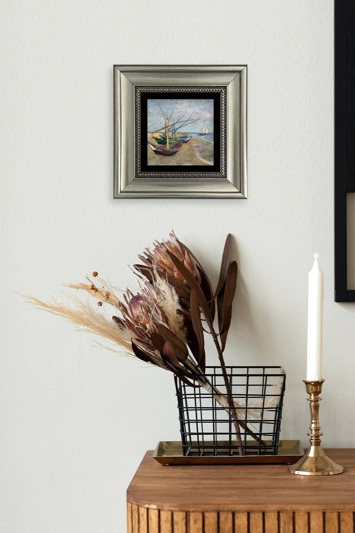 Van Gogh Çerçeveli Taş Tablo 20 cm