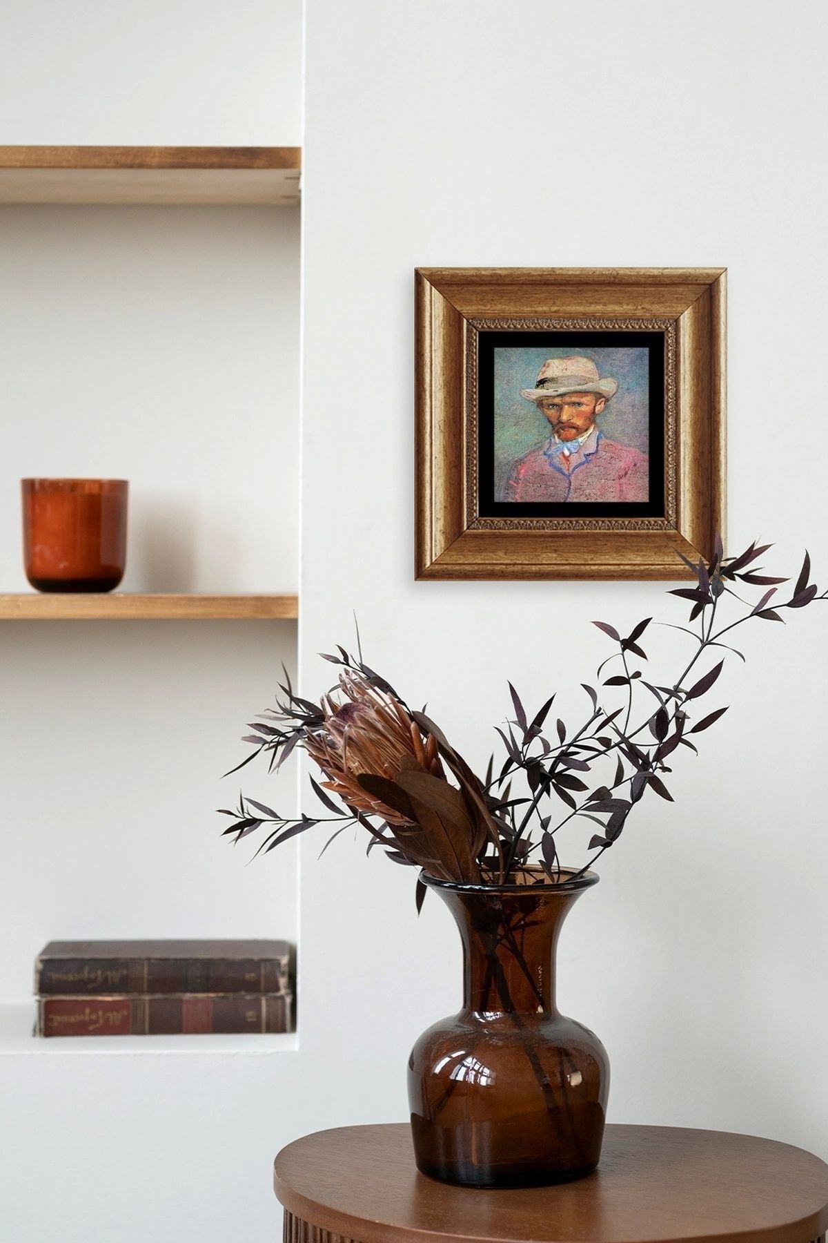 Van Gogh Çerçeveli Taş Tablo 20 cm