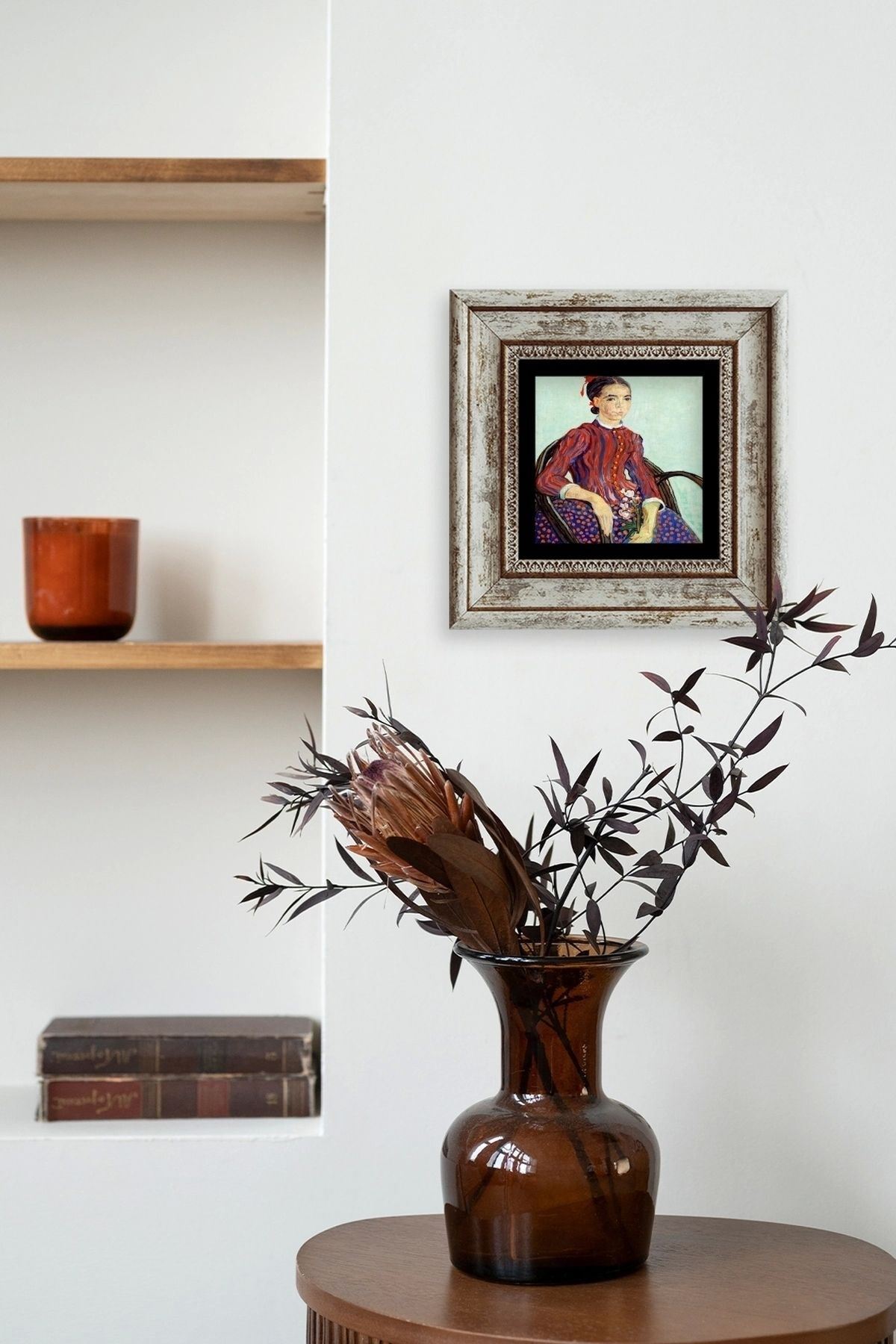 Van Gogh Çerçeveli Taş Tablo 20 cm