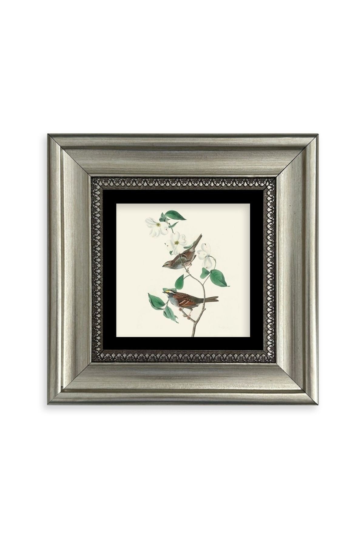 Kuşlar ve Ağaç Çerçeveli Taş Tablo 20 cm