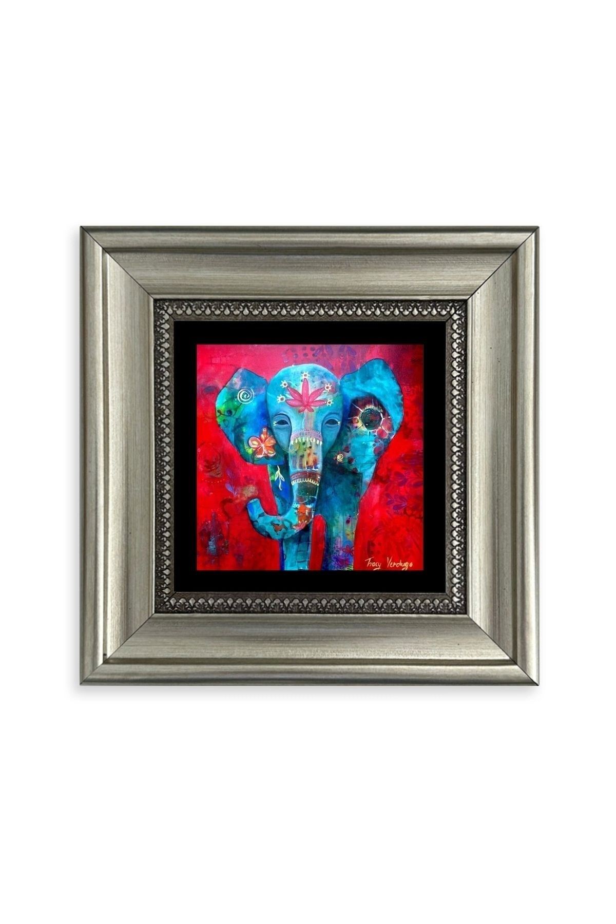 Fil Çerçeveli Taş Tablo 20 cm