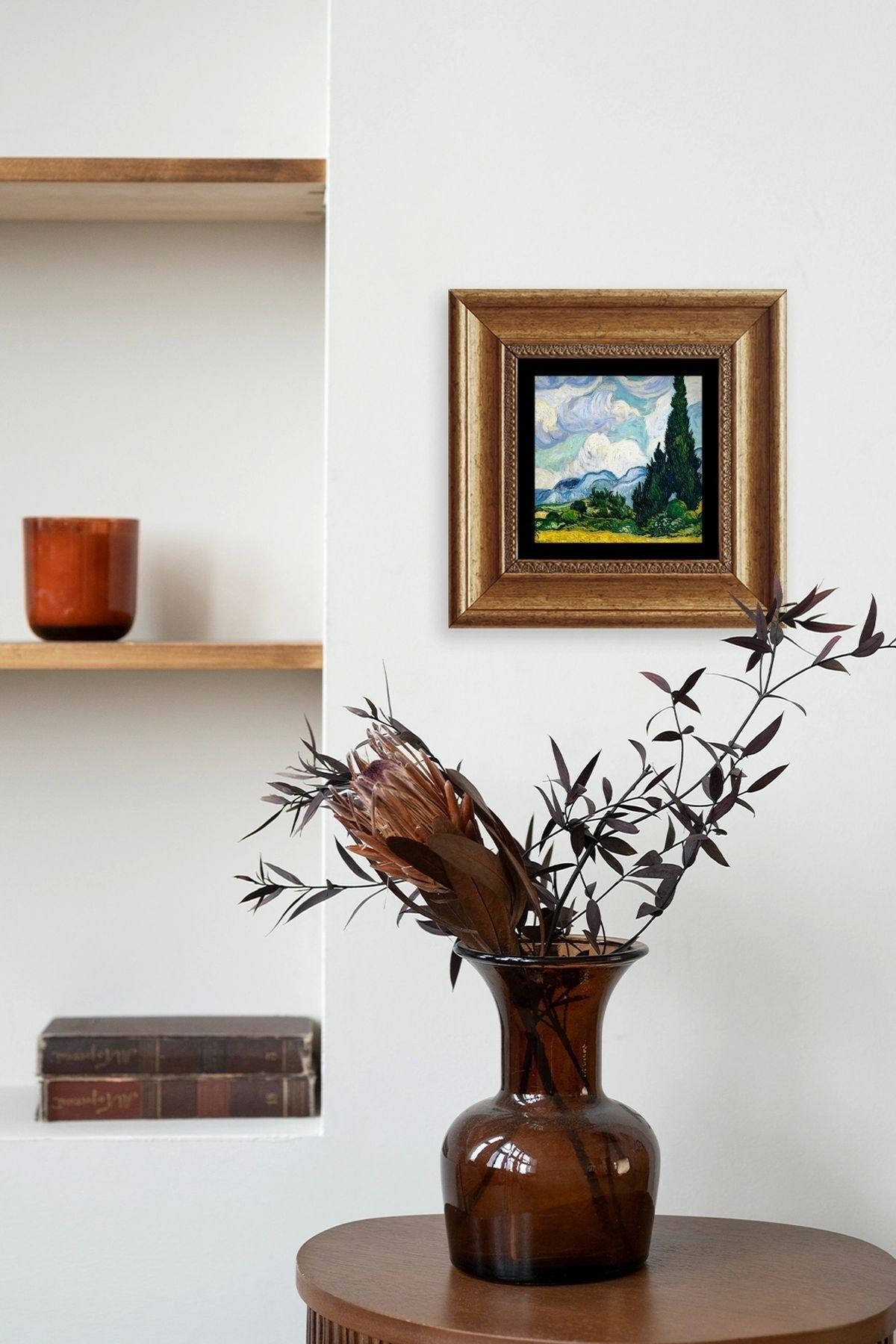 Van Gogh Çerçeveli Taş Tablo 20 cm