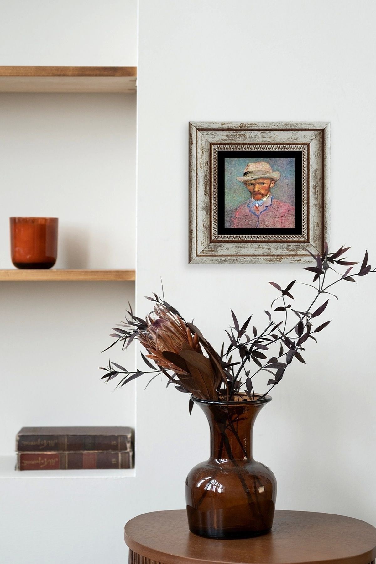 Van Gogh Çerçeveli Taş Tablo 20 cm