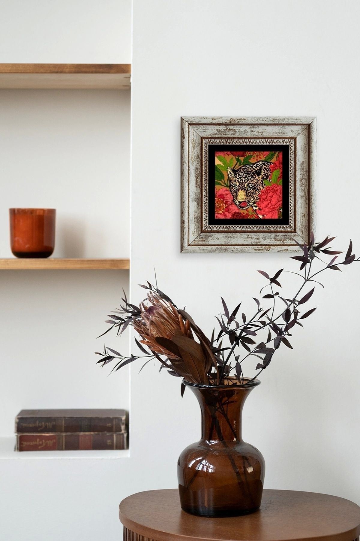 Kaplan Çerçeveli Taş Tablo 20 cm