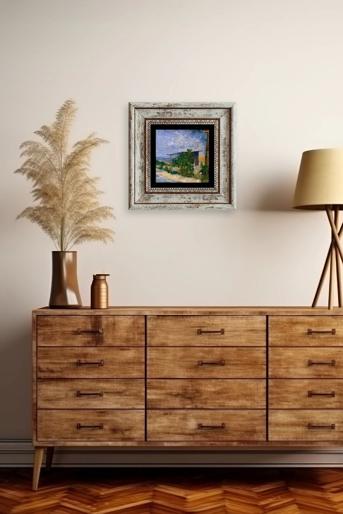 Van Gogh Çerçeveli Taş Tablo 20 cm