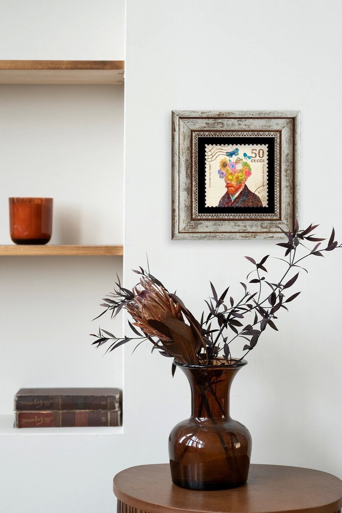 Van Gogh Çerçeveli Taş Tablo 20 cm