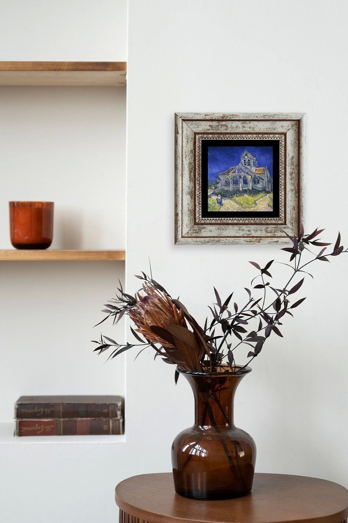 Van Gogh Çerçeveli Taş Tablo 20 cm