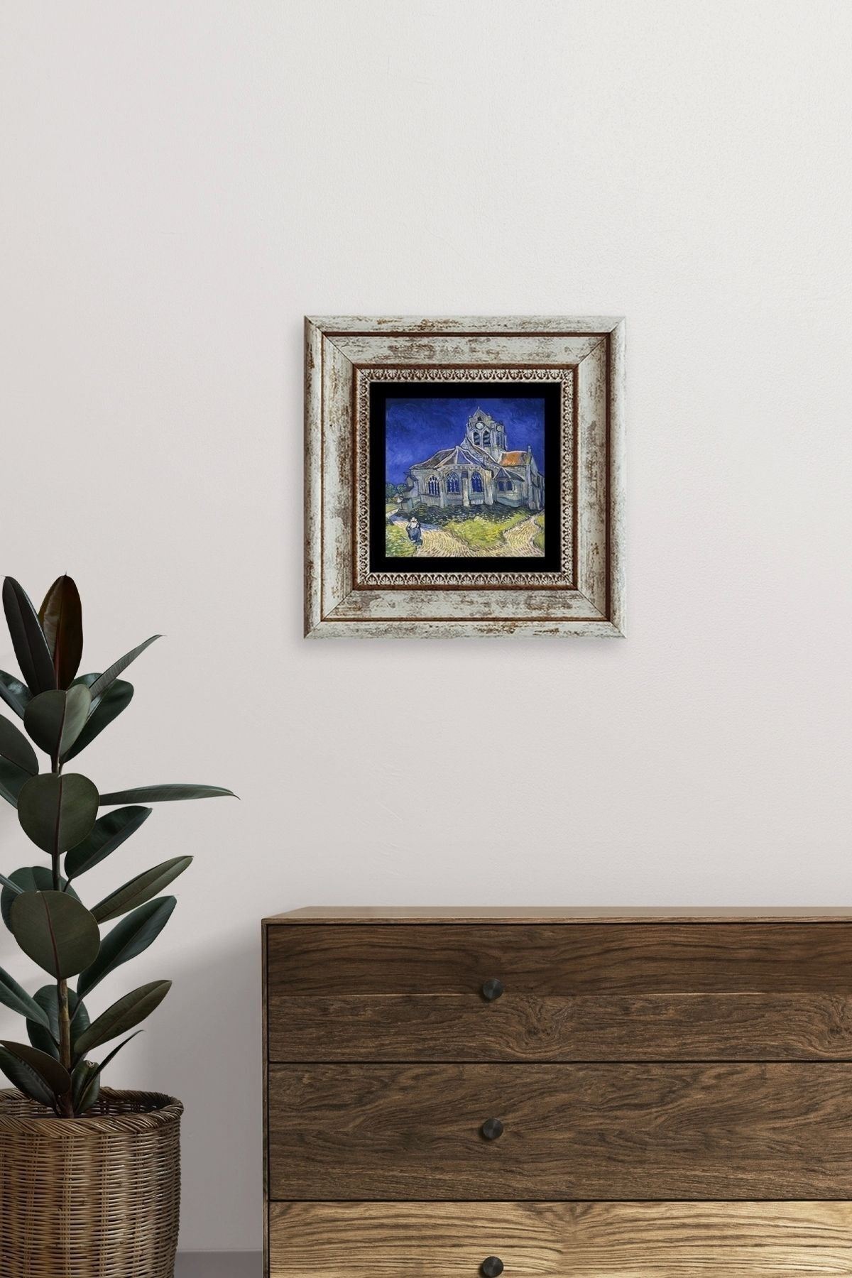 Van Gogh Çerçeveli Taş Tablo 20 cm