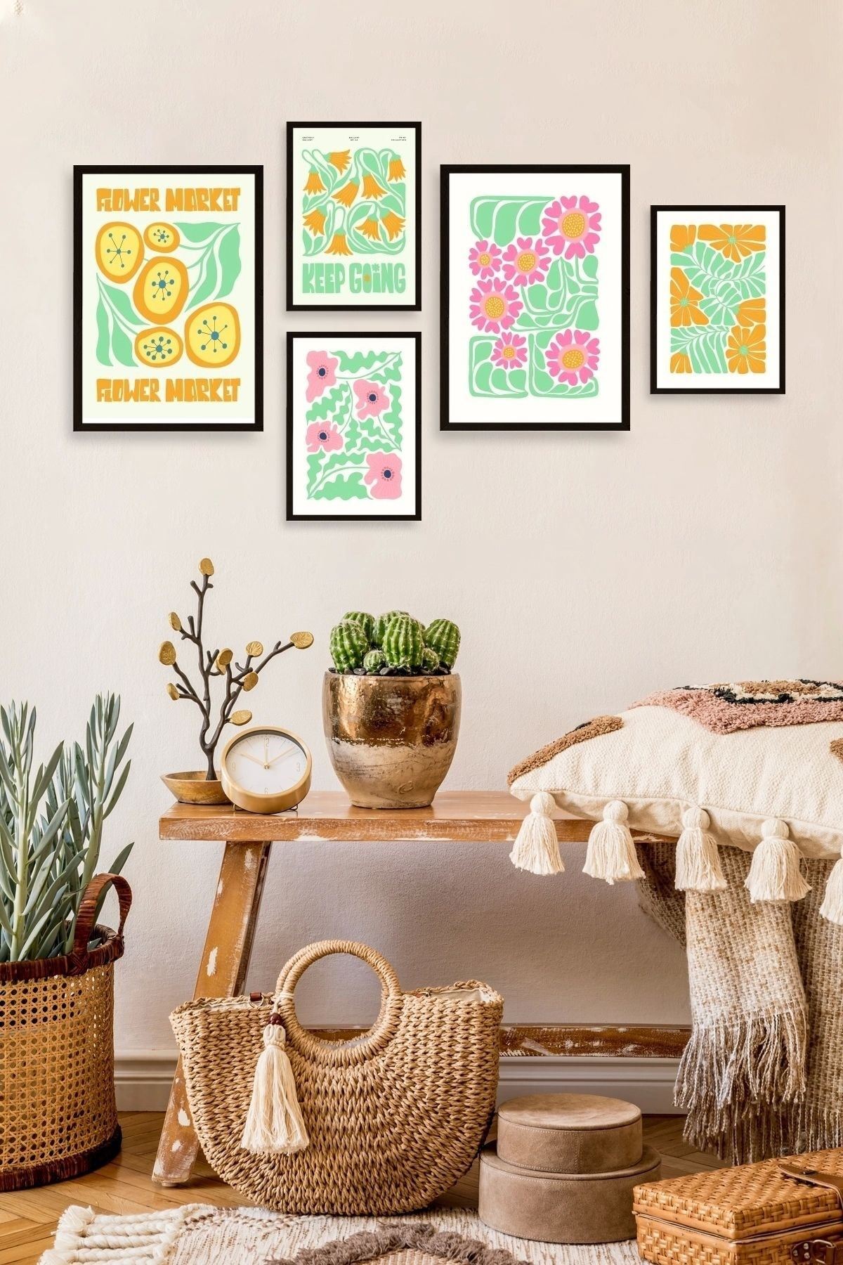 Flower Market 5'li Tablo 30 x 40