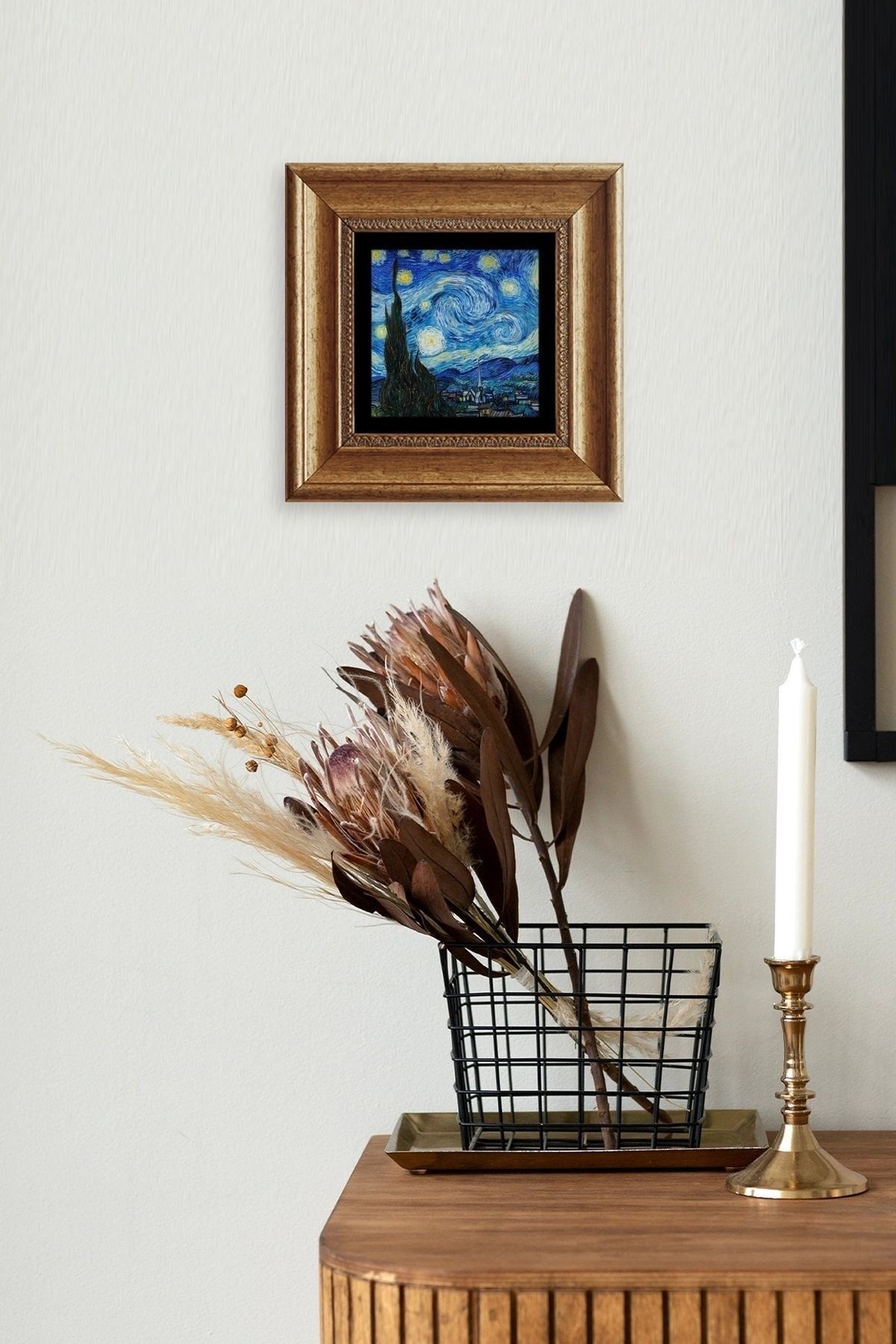 Van Gogh Çerçeveli Taş Tablo 20 cm