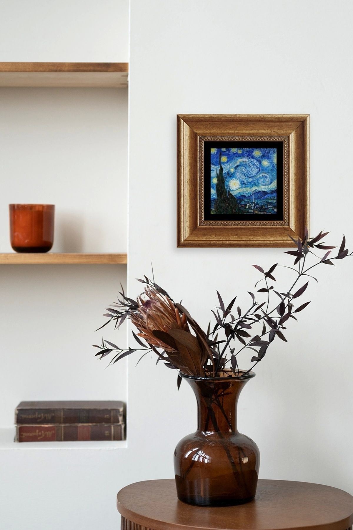 Van Gogh Çerçeveli Taş Tablo 20 cm