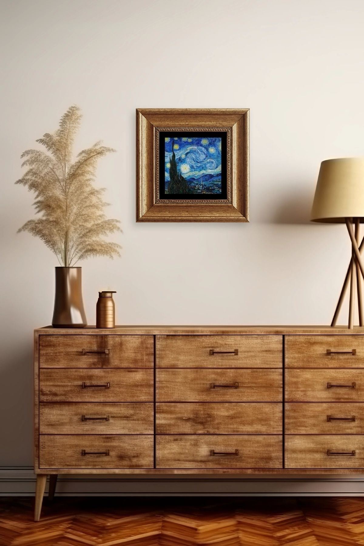 Van Gogh Çerçeveli Taş Tablo 20 cm