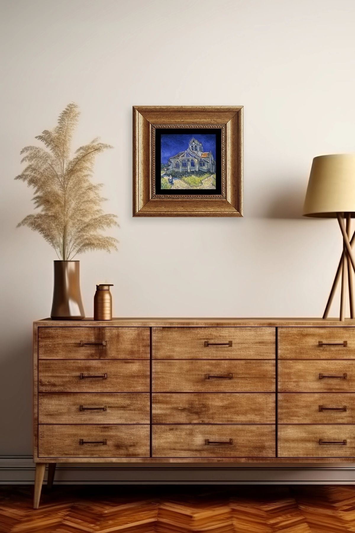 Van Gogh Çerçeveli Taş Tablo 20 cm