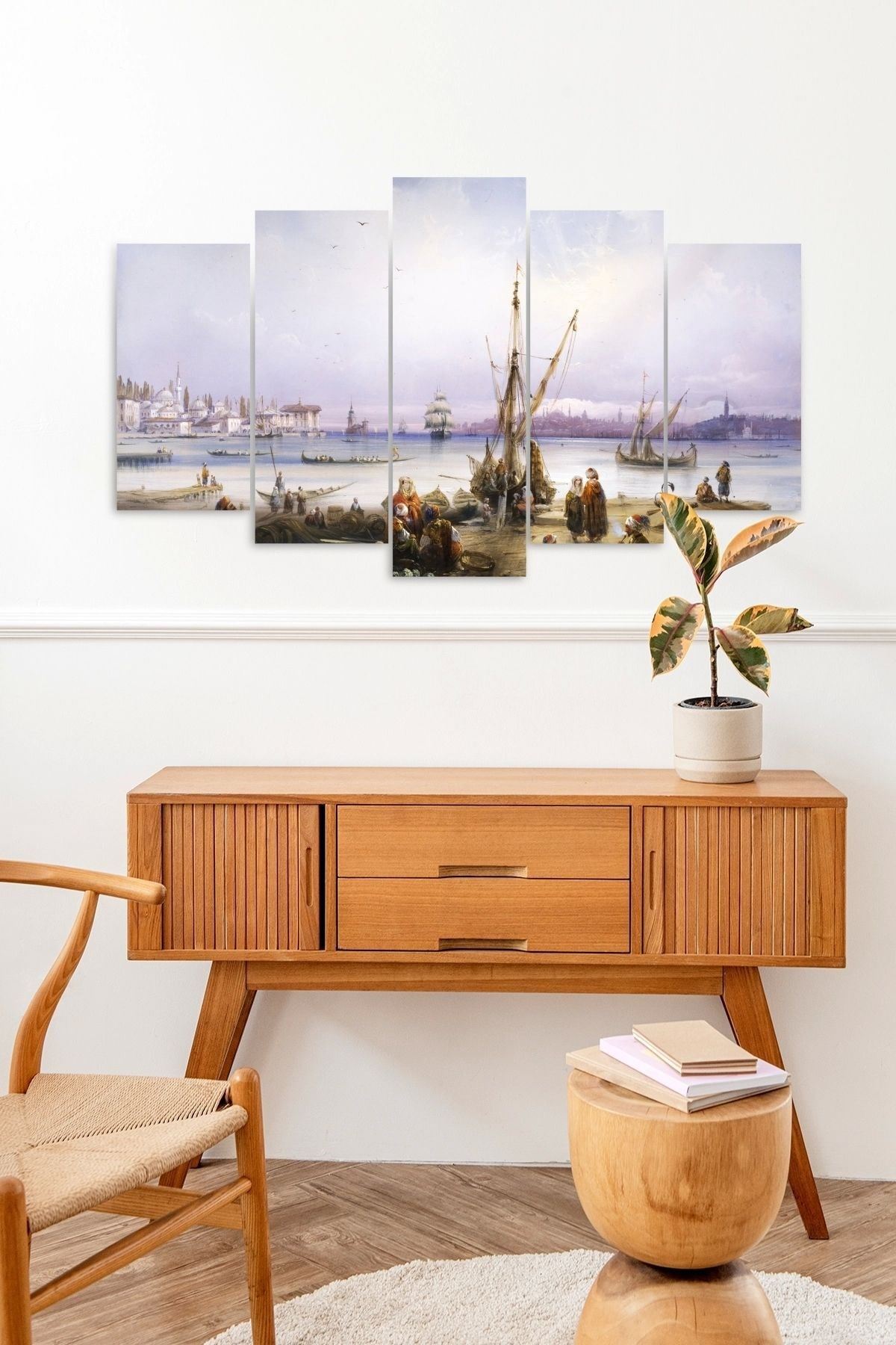 Deniz Manzarası 5 Parçalı Mdf Tablo 60 x 100