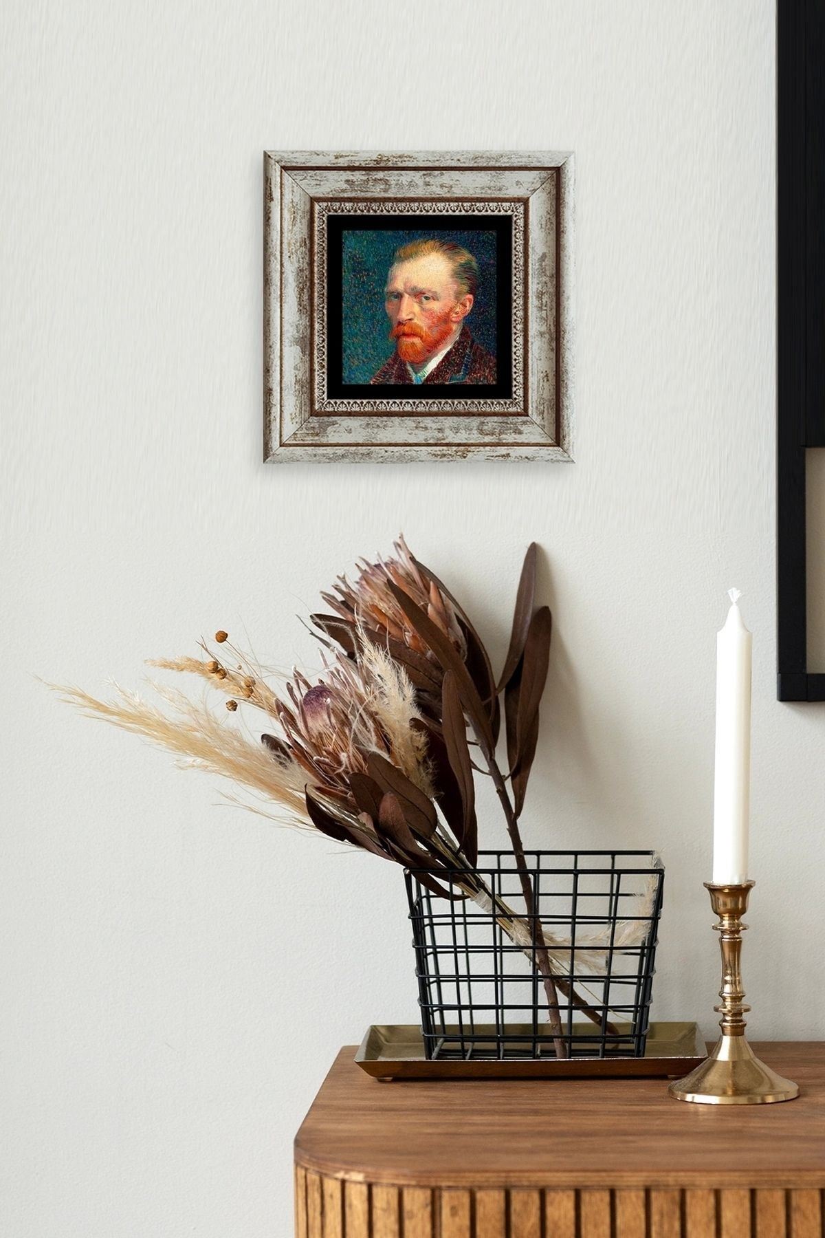 Van Gogh Çerçeveli Taş Tablo 20 cm