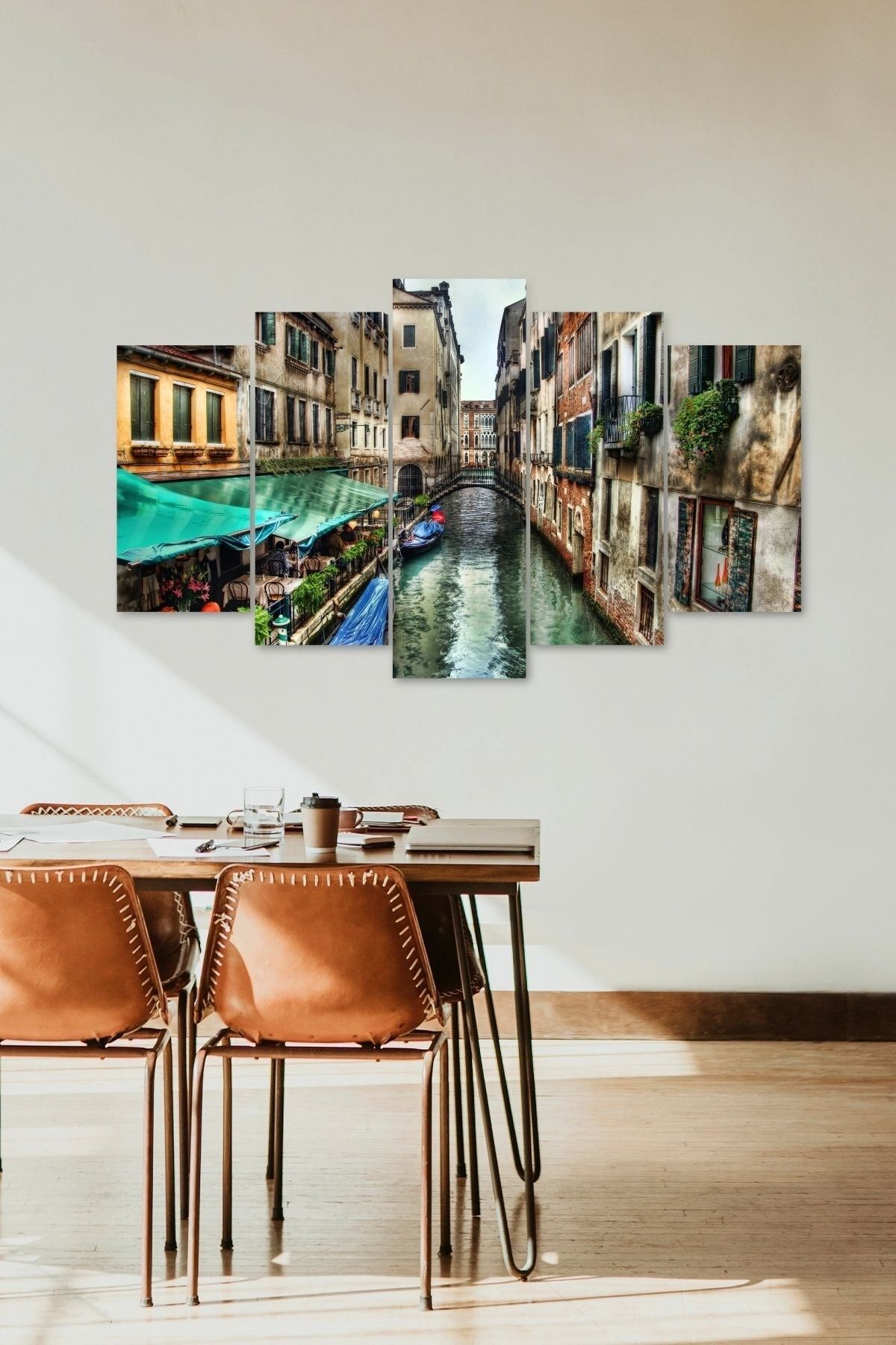 Şehir Manzarası 5 Parçalı Mdf Tablo 60 x 100