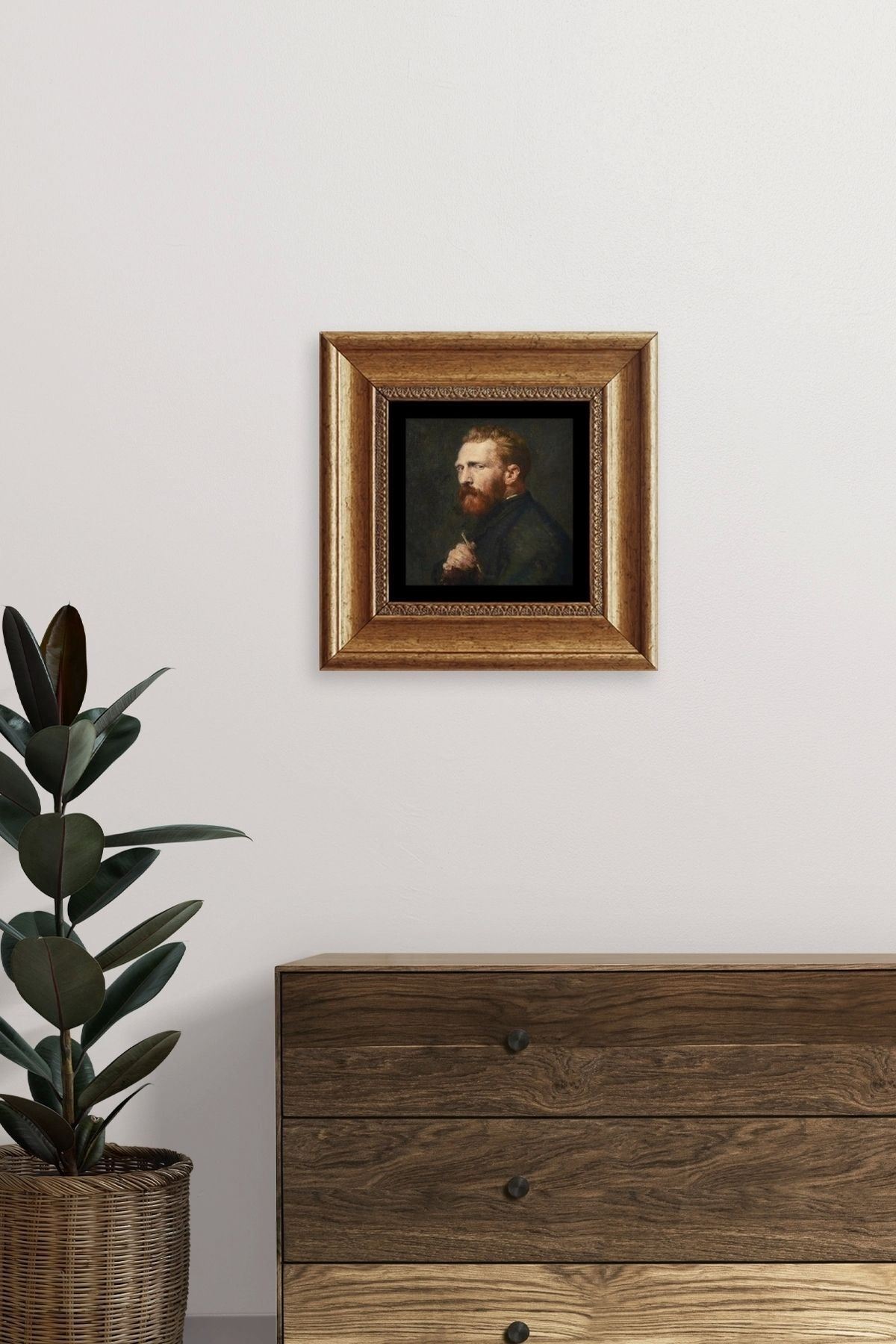 Van Gogh Çerçeveli Taş Tablo 20 cm