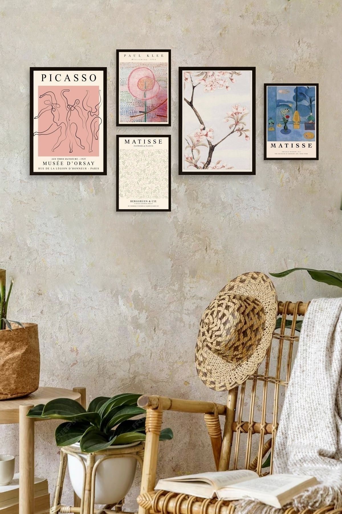 Ünlü Tablo Seti 5'li Tablo 30 x 40