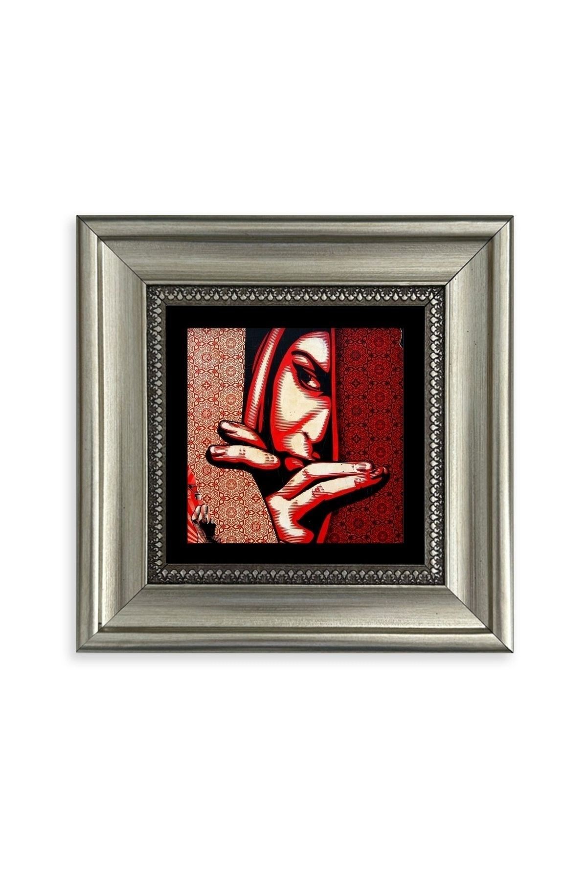 Kadın Çerçeveli Taş Tablo 20 cm