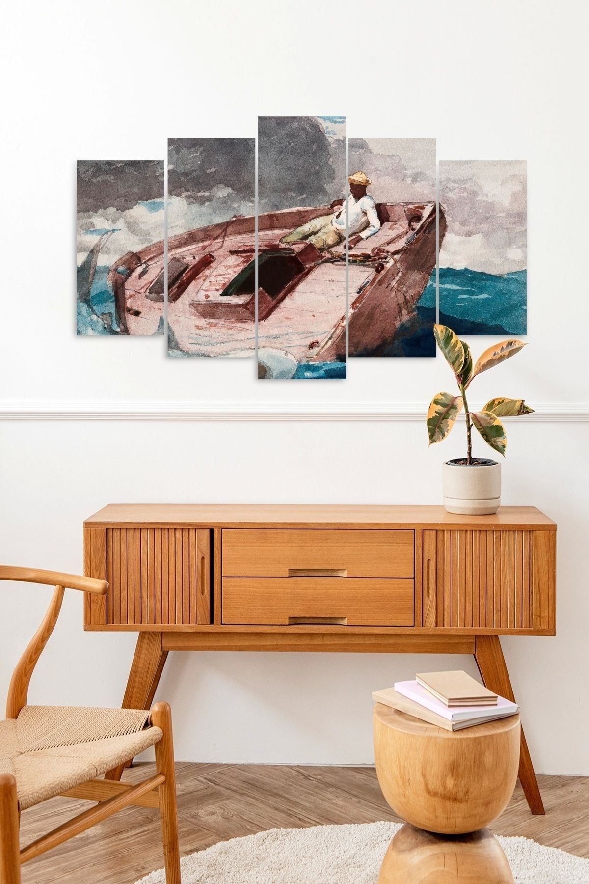 Deniz Manzarası 5 Parçalı Mdf Tablo 60 x 100