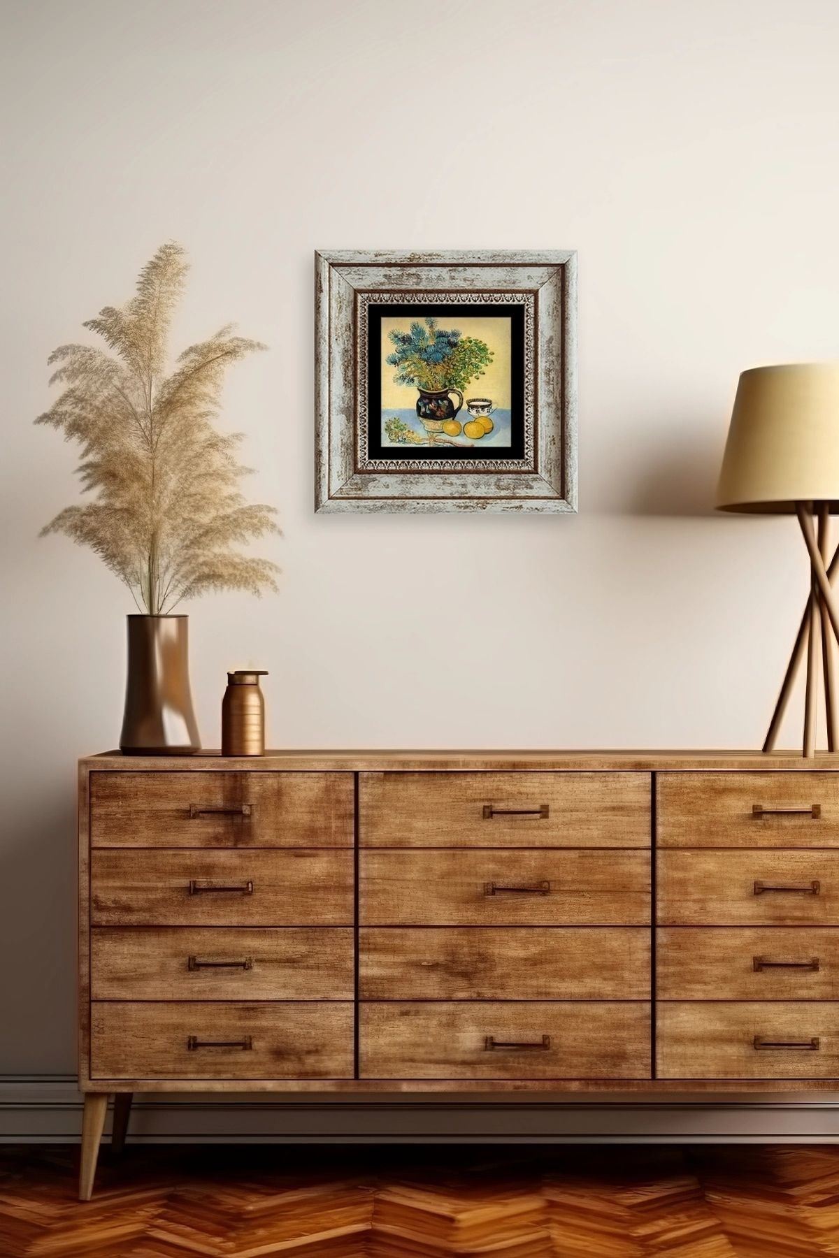 Van Gogh Çerçeveli Taş Tablo 20 cm