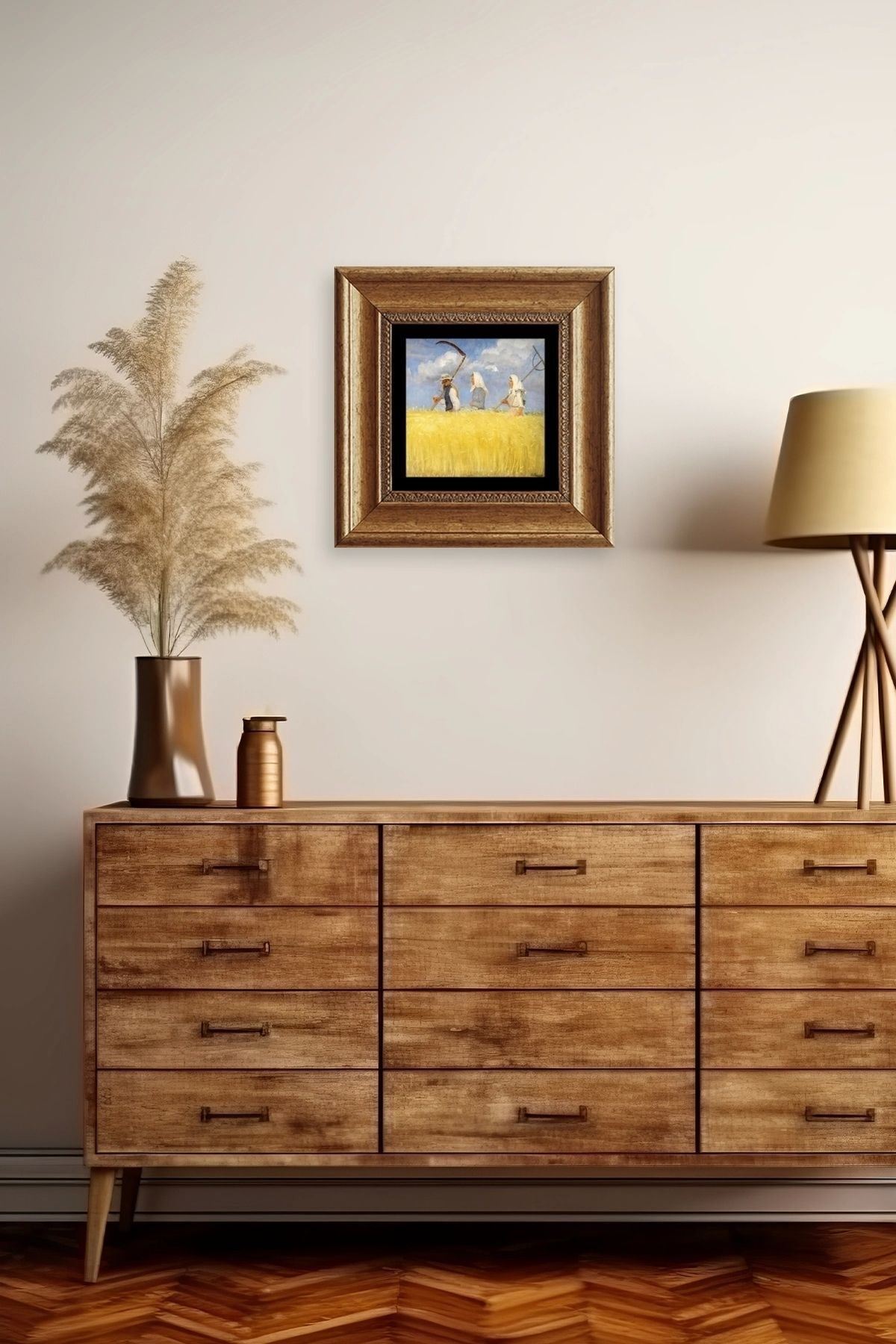 Van Gogh Çerçeveli Taş Tablo 20 cm