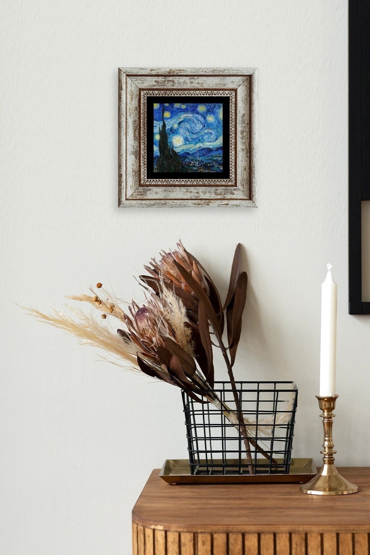 Van Gogh Çerçeveli Taş Tablo 20 cm