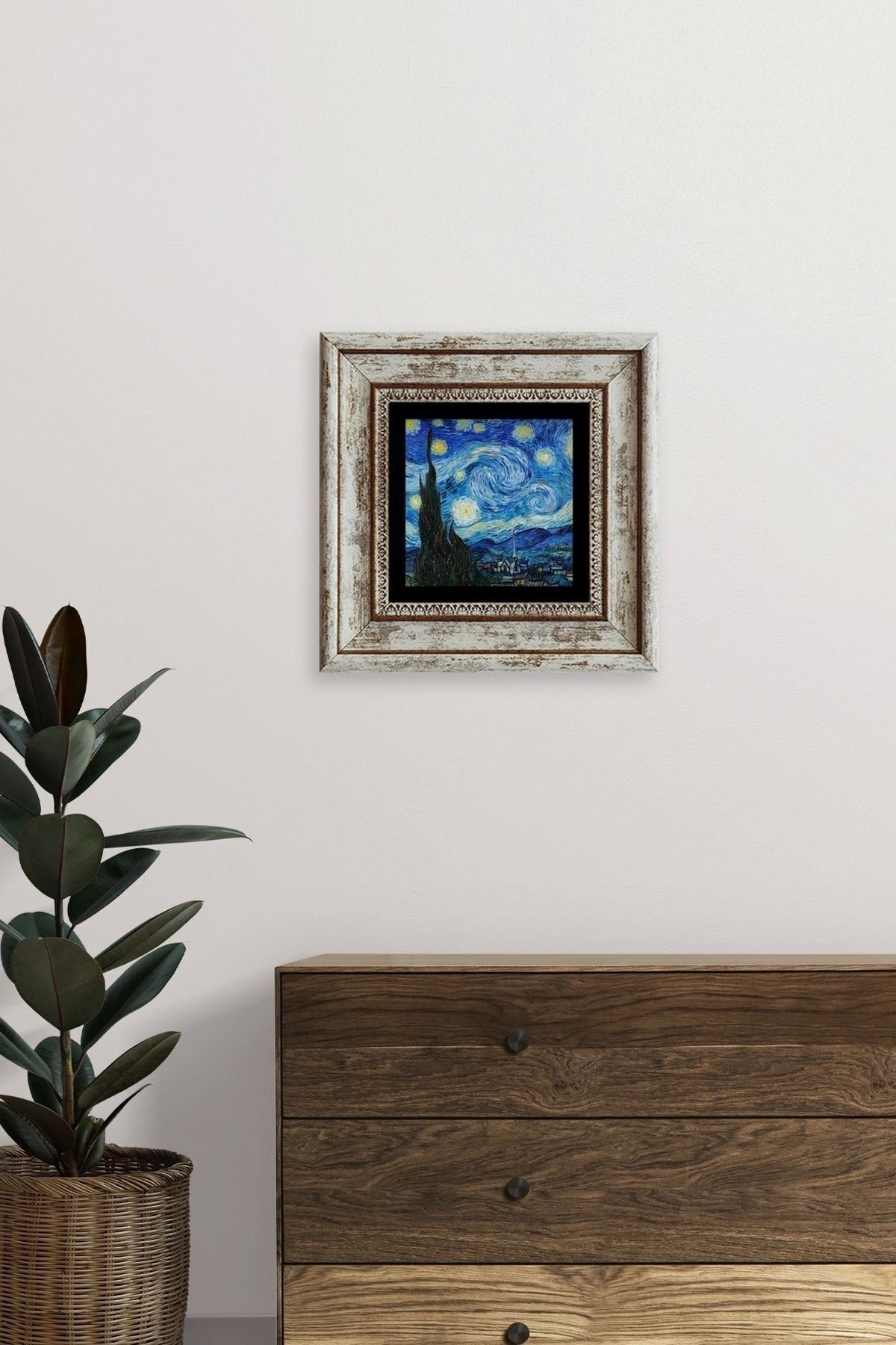 Van Gogh Çerçeveli Taş Tablo 20 cm