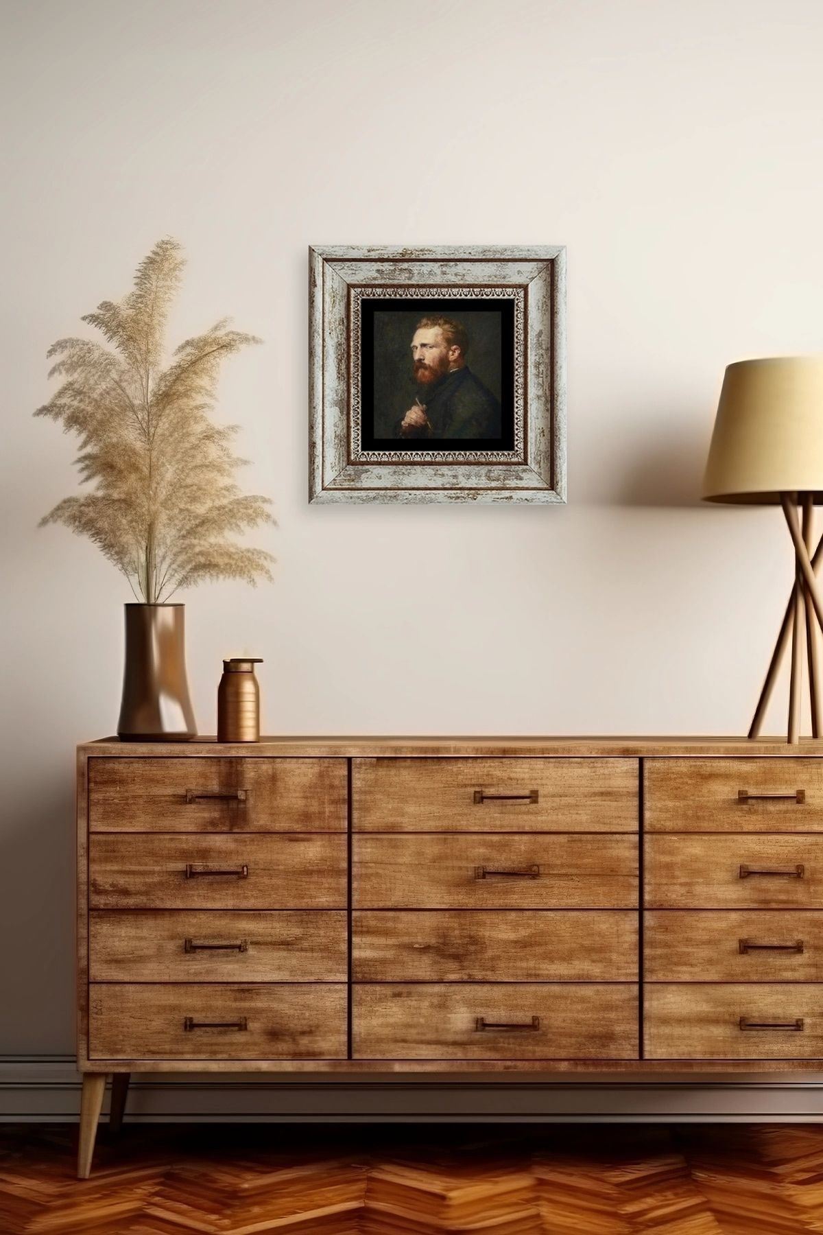 Van Gogh Çerçeveli Taş Tablo 20 cm