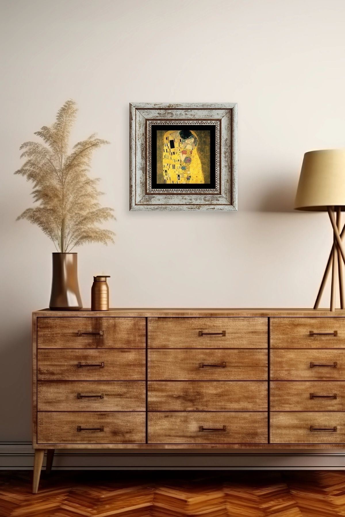 Gustav Klimpt Çerçeveli Taş Tablo 20 cm