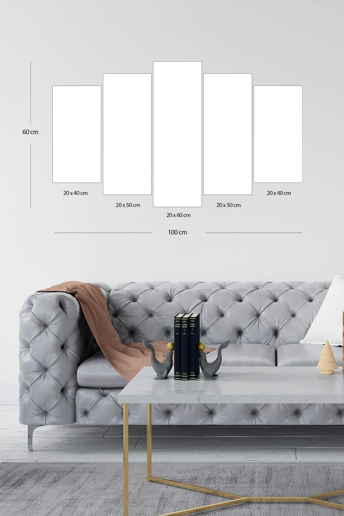 Deniz Kızı Manzarası 5 Parçalı Mdf Tablo 60 x 100