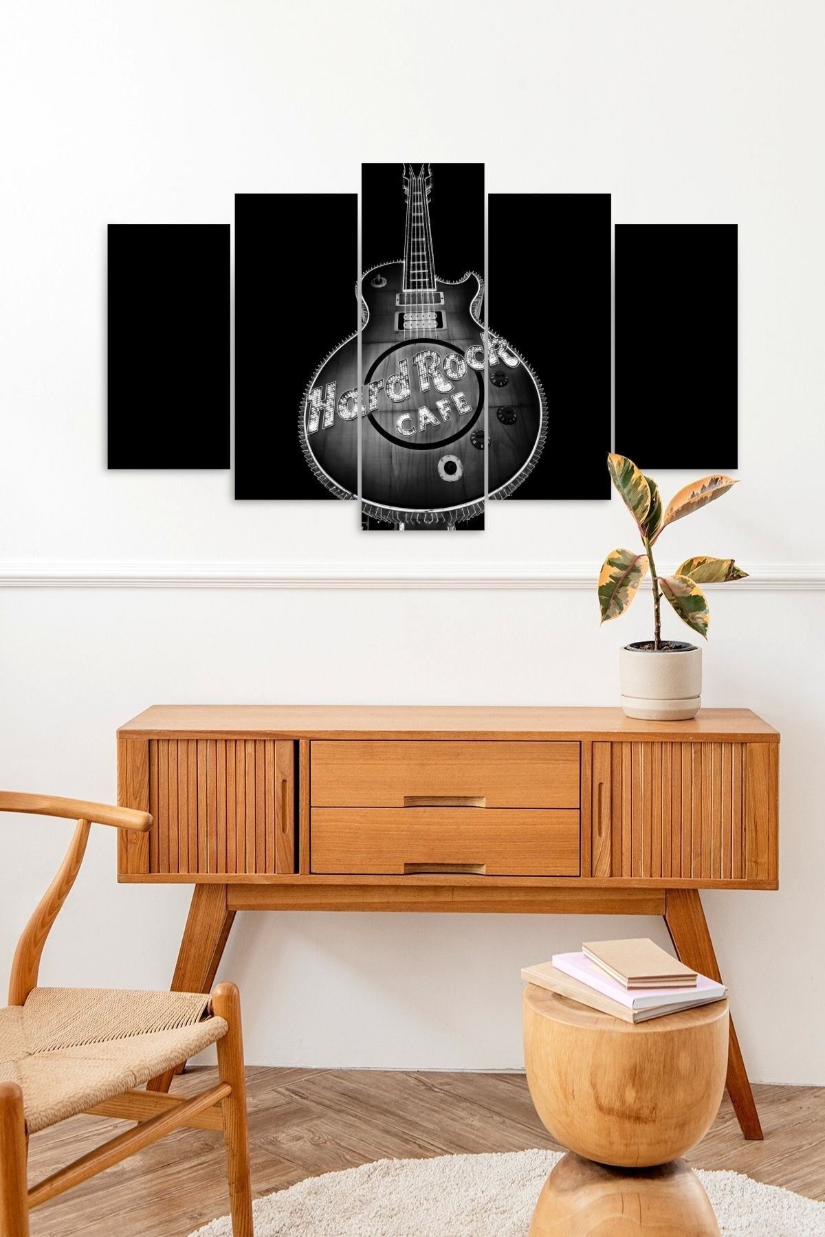 Hard Rock Cafe Guitar 5 Parçalı Mdf Tablo 60 x 100