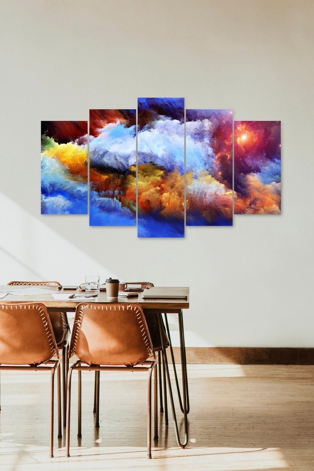 Manzara Doğa Retro 5 Parçalı Mdf Tablo 60 x 100