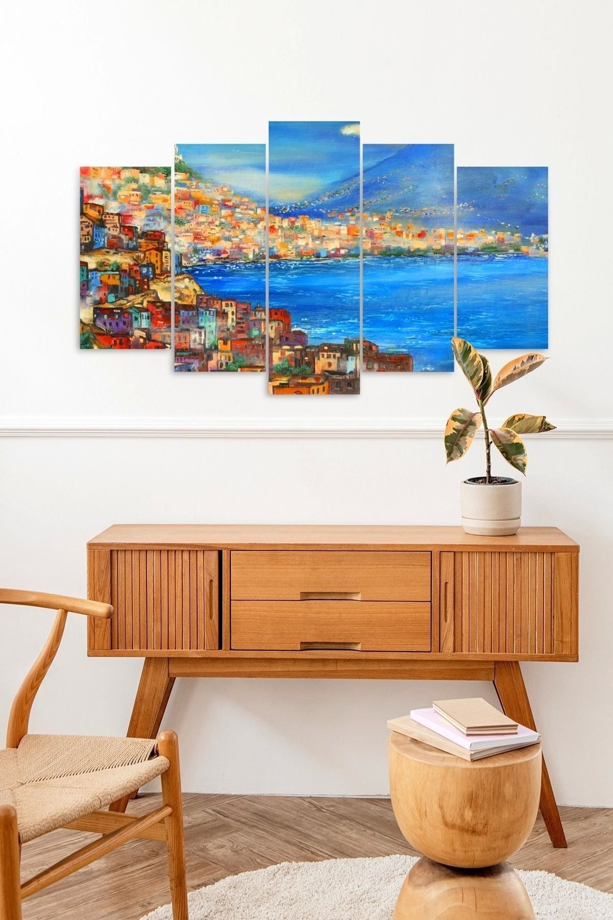 Deniz Manzarası 5 Parçalı Mdf Tablo 60 x 100