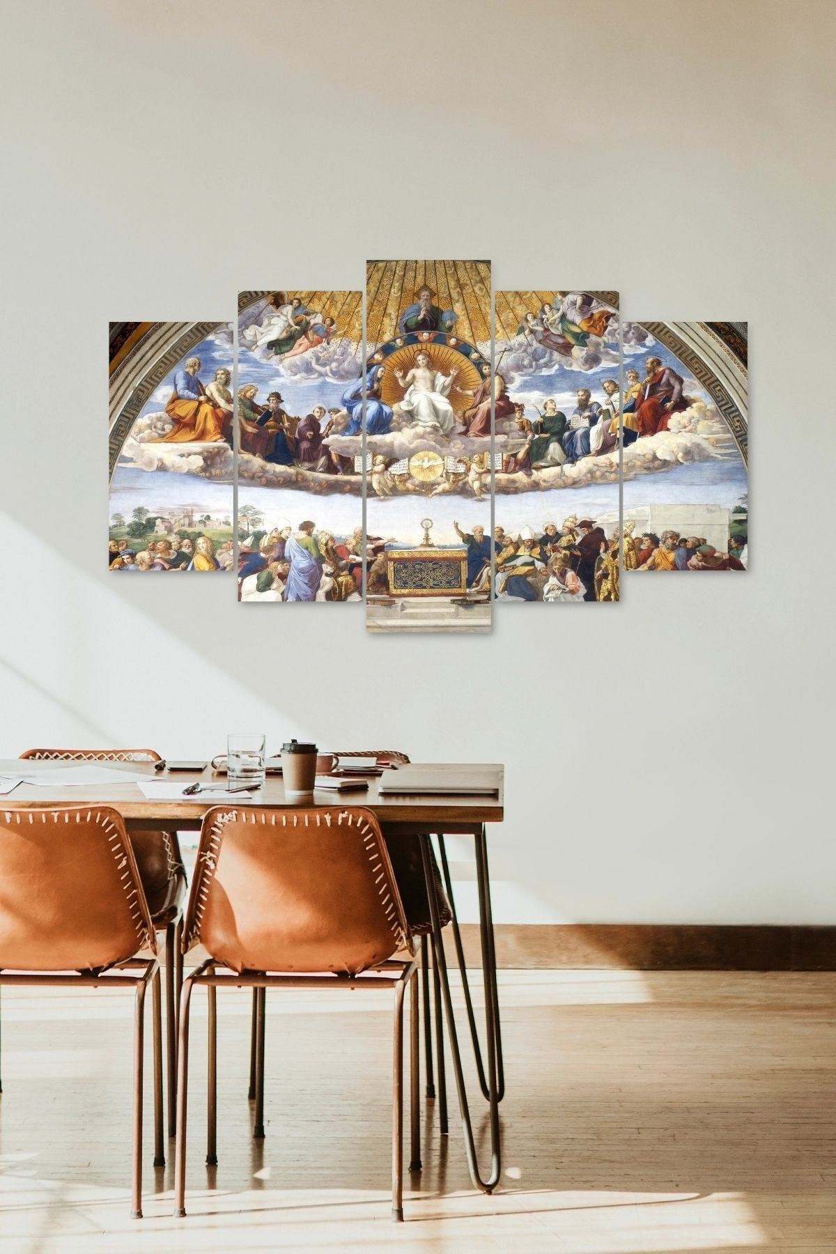 Bilgelik Manzarası Yunan 5 Parçalı Mdf Tablo 60 x 100