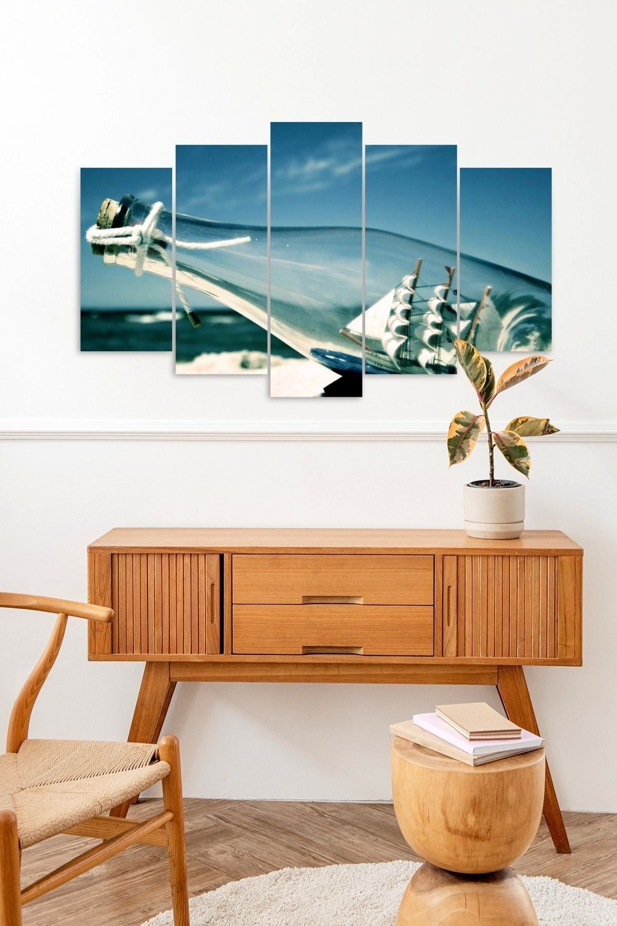 Deniz Manzarası 5 Parçalı Mdf Tablo 60 x 100