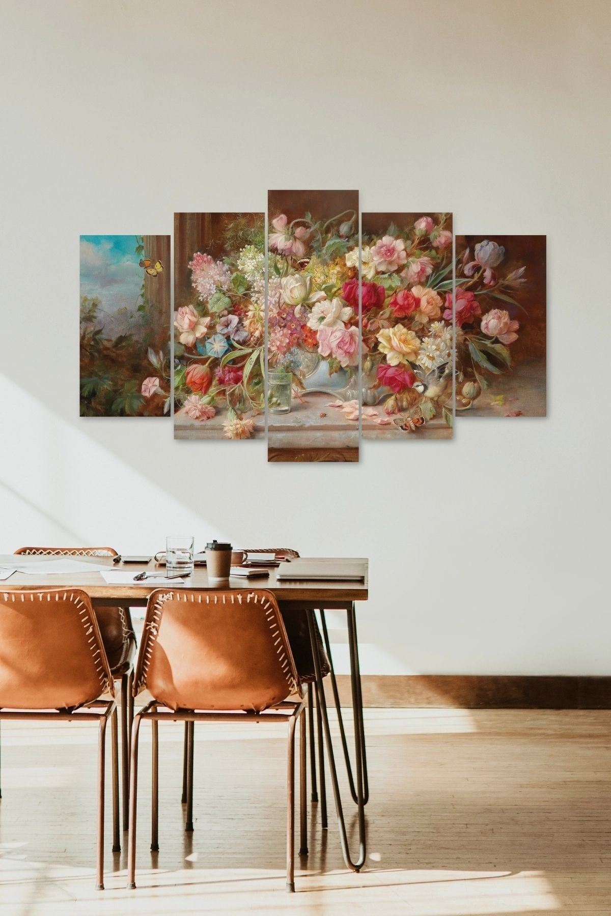Çiçekler 5 Parçalı Mdf Tablo 60 x 100