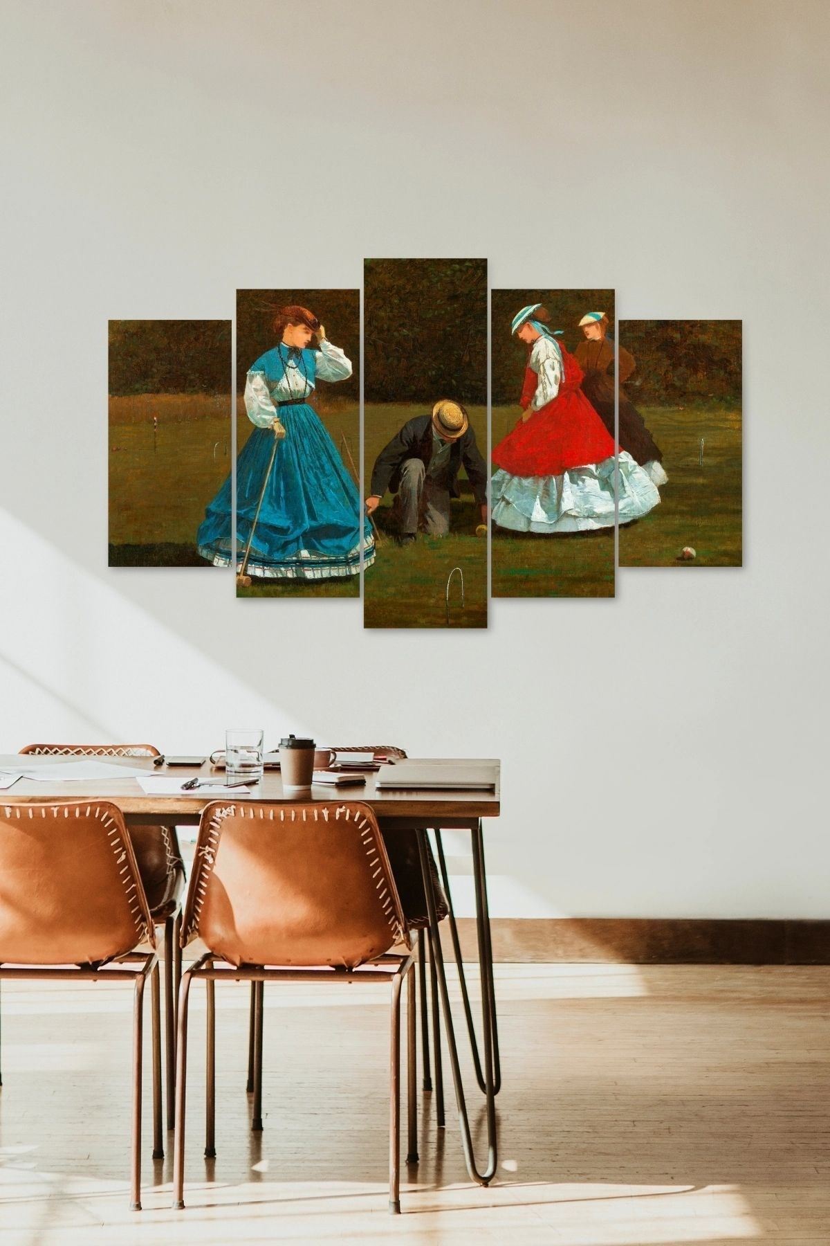 Kadın Manzarası5 Parçalı Mdf Tablo 60 x 100