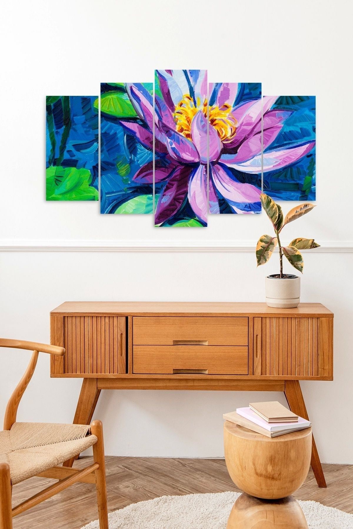 Çiçekler 5 Parçalı Mdf Tablo 60 x 100