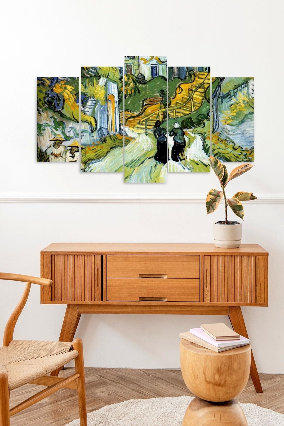 Manzara Doğa Retro 5 Parçalı Mdf Tablo 60 x 100