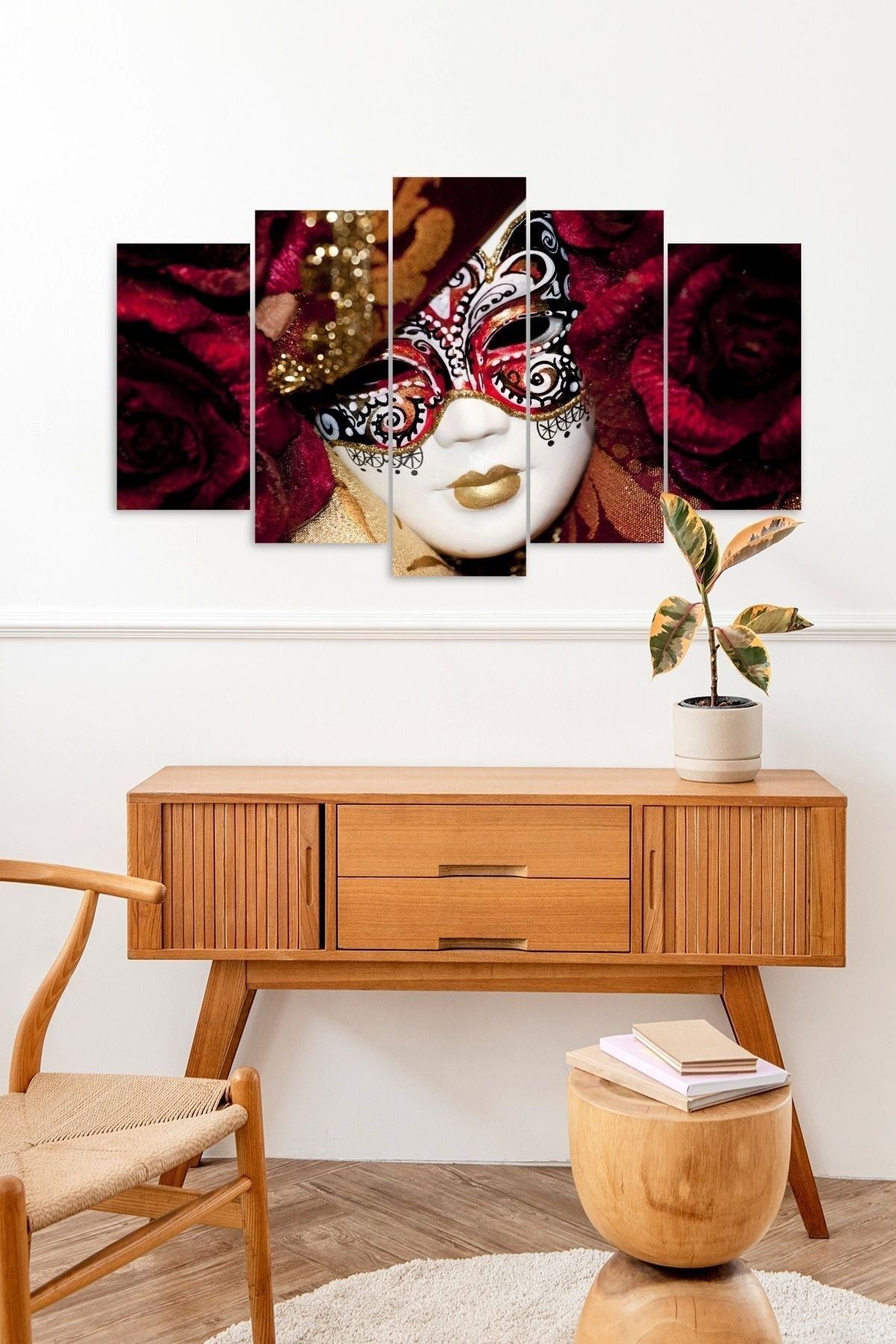 Kadın Maske 5 Parçalı Mdf Tablo 60 x 100