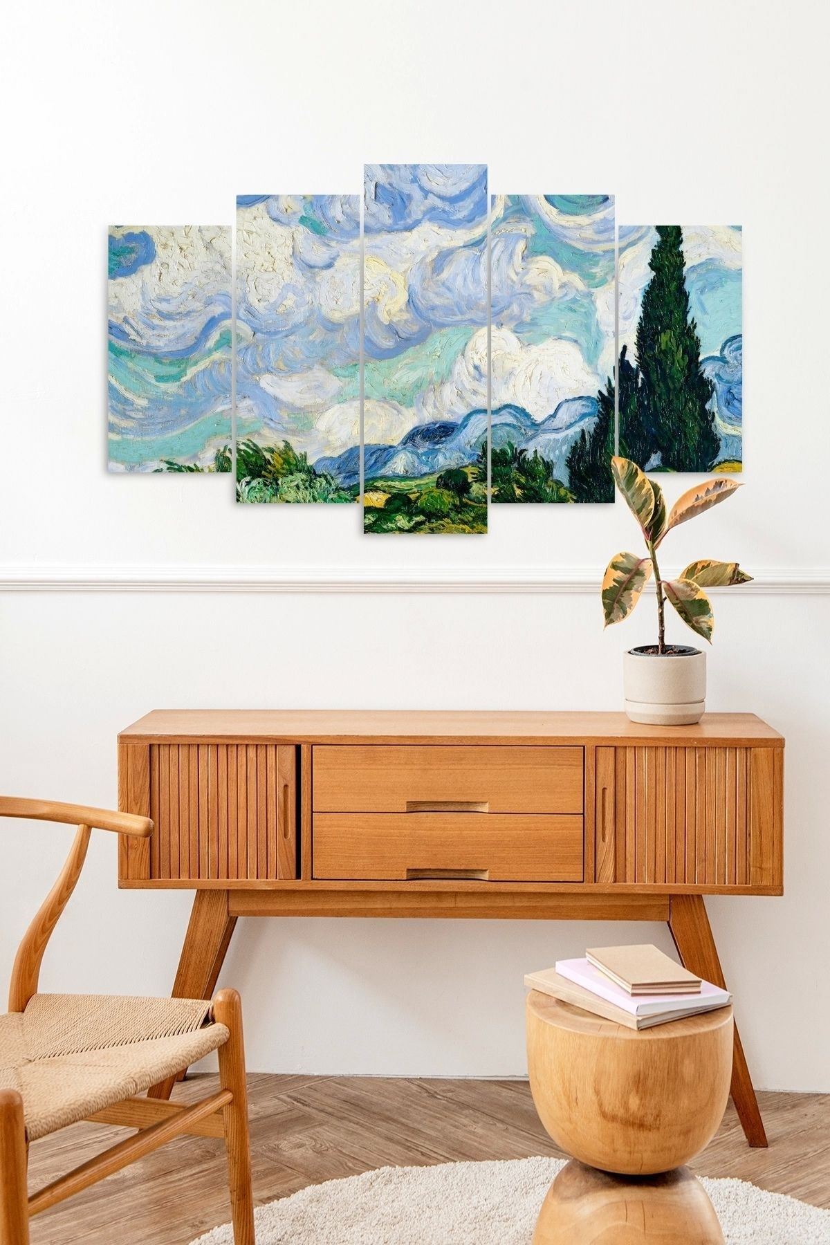 Manzara Doğa 5 Parçalı Mdf Tablo 60 x 100