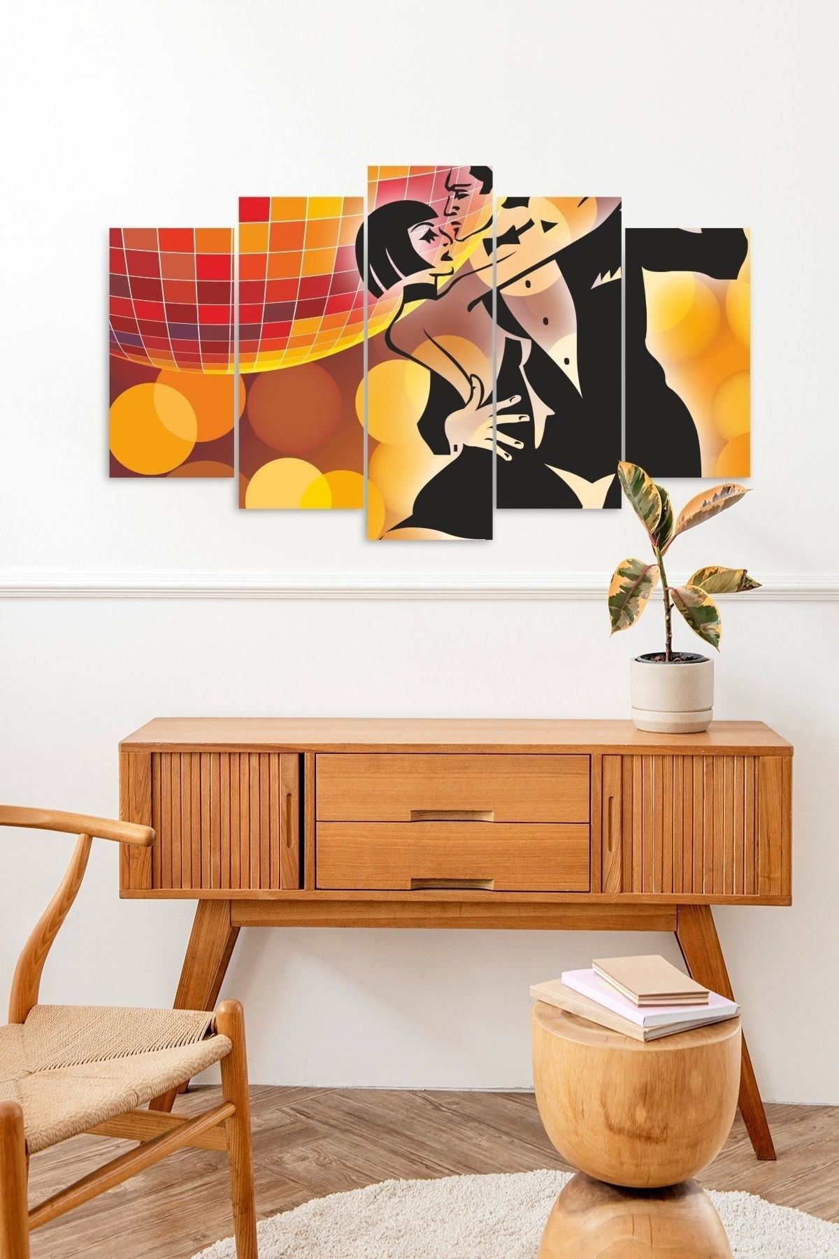 Erkek ve Kadın Dans 5 Parçalı Mdf Tablo 60 x 100