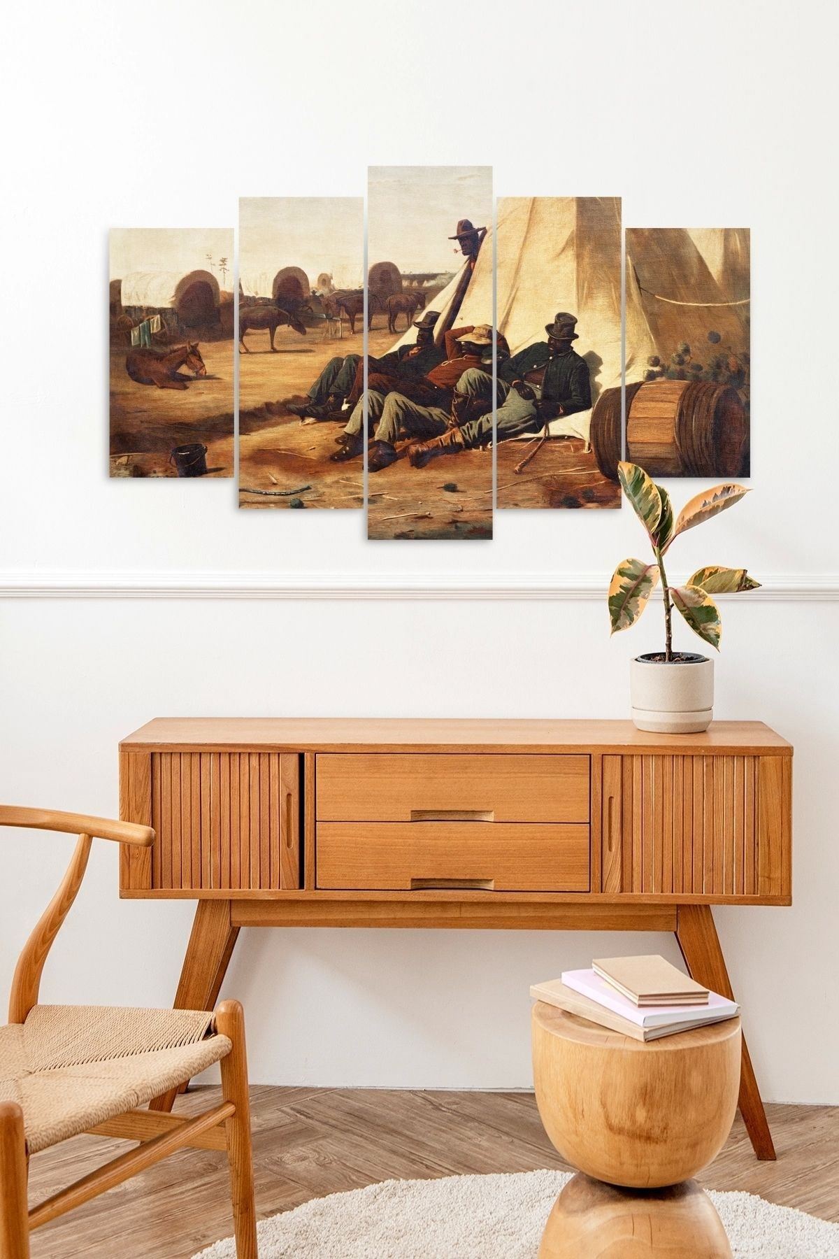 İnsan Manzarası 5 Parçalı Mdf Tablo 60 x 100