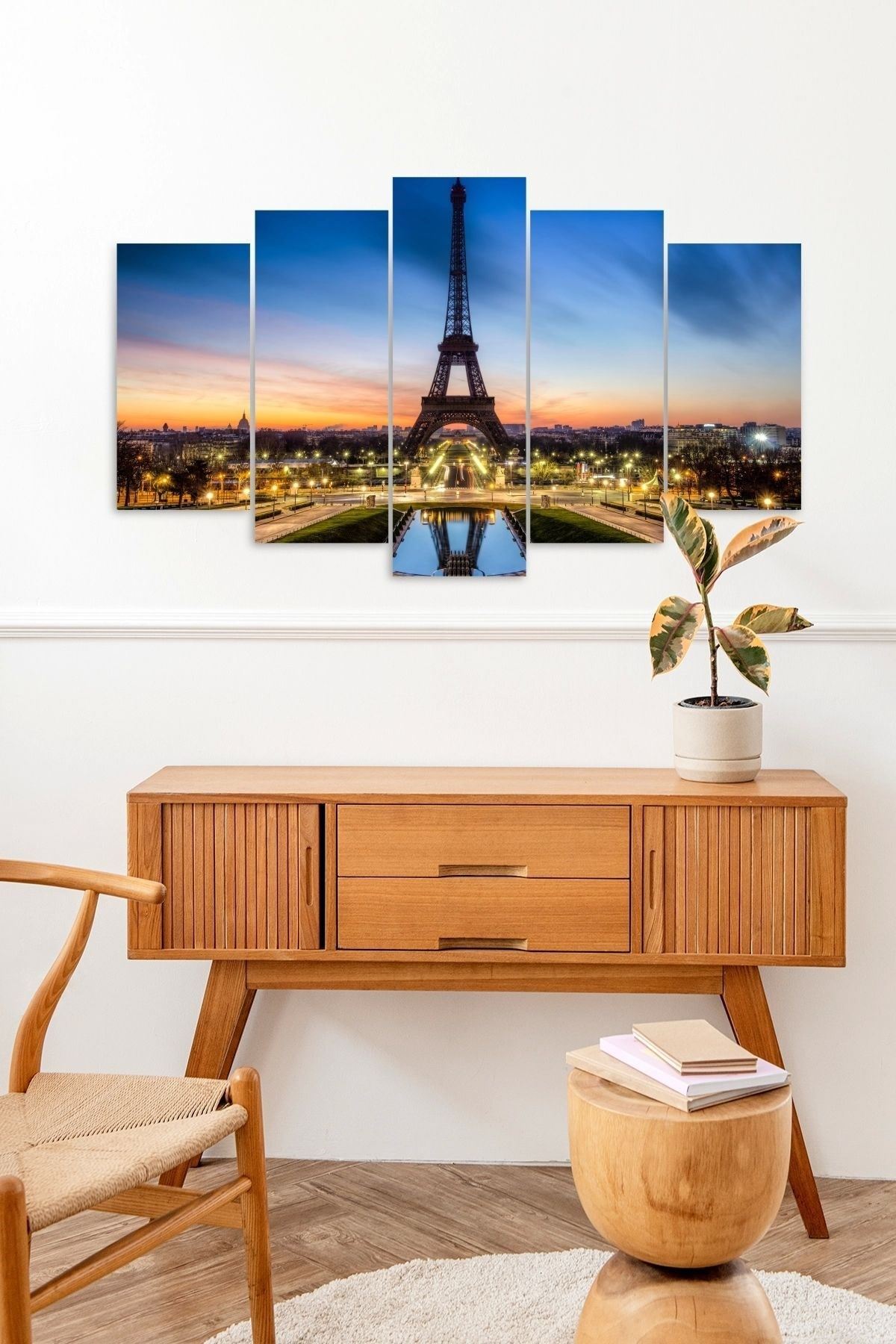 Eyfel Kulesi 5 Parçalı Mdf Tablo 60 x 100